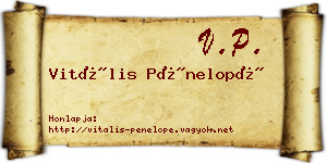 Vitális Pénelopé névjegykártya